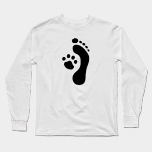 Dog Cat Lover Paws Cute Owner Family Symbol Pet Present Long Sleeve T-Shirt